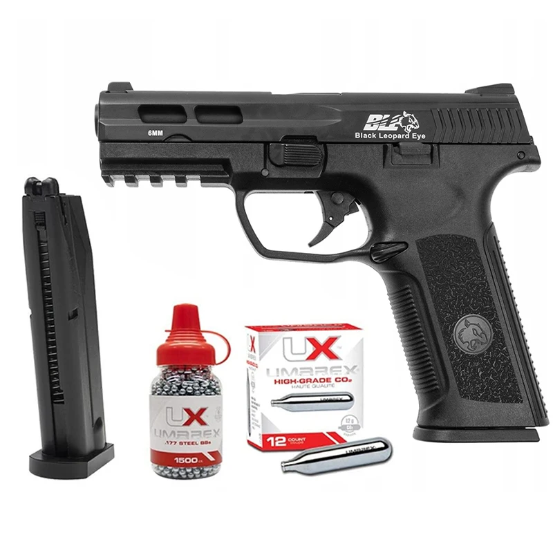 Воздушный пистолет Pistolet GBB ICS XAE + BB 10x12 резервуаров CO2 и набор стальных BBS-знаков 1500ct