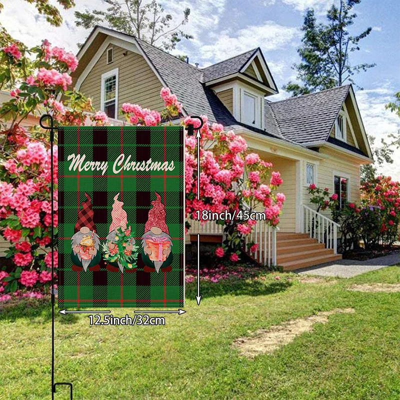 Merry Christmas Garden Flag Outdoor Decorations Porch Door Banner Hanging Ornament for Home Xmas Navidad 2022 New Year | Дом и сад