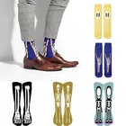 Новинка, классные мужские носки в стиле хип-хоп с милым рисунком черепа, длинные забавные носки для скейтборда, смешные Цветные счастливые носки в стиле Харадзюку