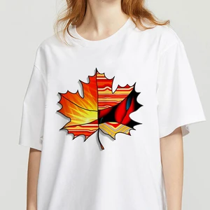 Women T Shirt 2021 Short Sleeve Summer Leaves Printing Top Tee Shirt 90s Kawaii Female Clothing Lady Graphic Oversized Tshirt