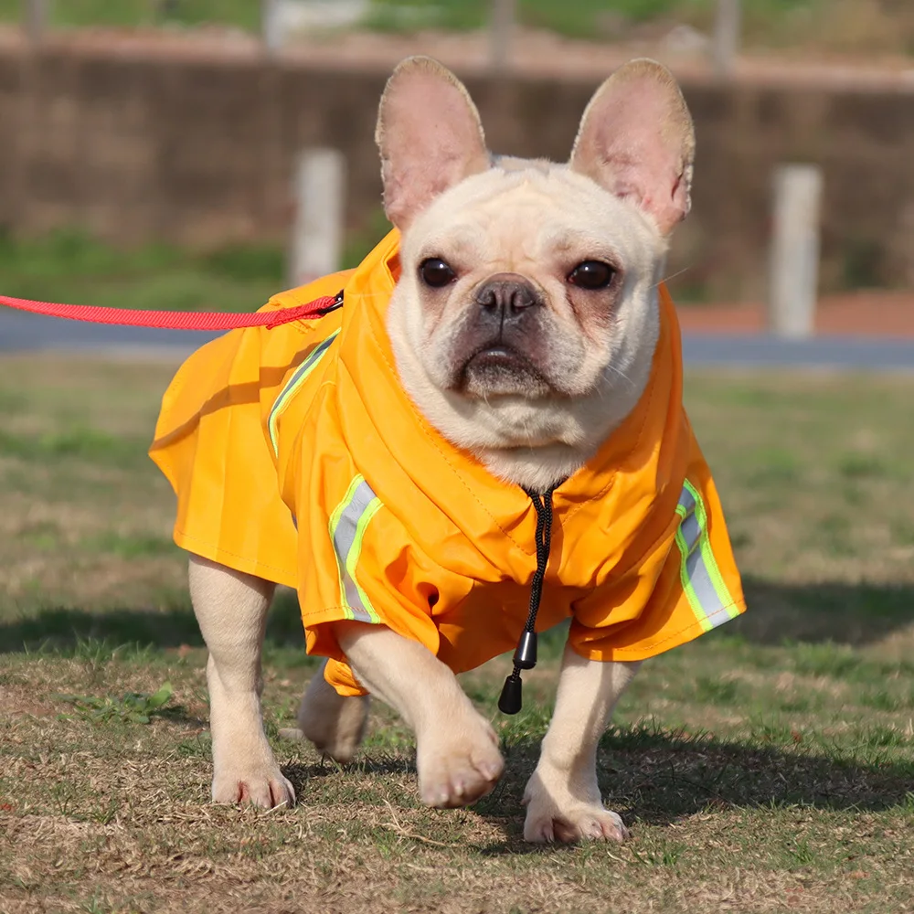 

Fashion New Style Pet Dog Clothes Golden Retriever Medium and Large Dogs Reflective Strips Waterproof Snow Proof Dog Raincoats