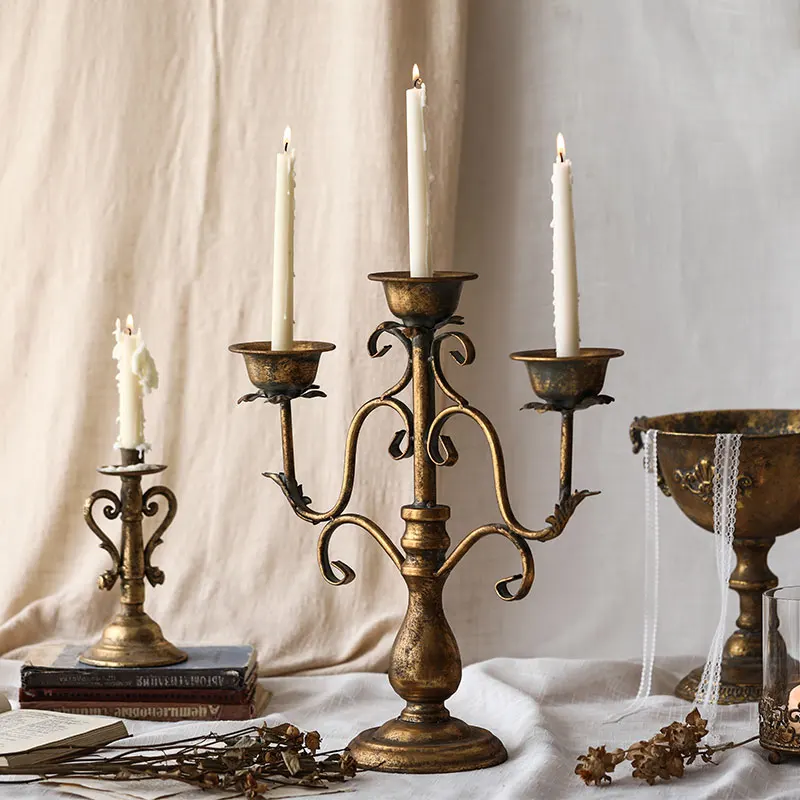 

Vintage Metal Candle Holder European Luxury Nordic Halloween Candle Holder Christmas Table Suporte De Velas Home Decor DE50ZT
