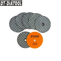 dt diatool 7pcs 4 inch dry polishing pad flexible resin 100mm diamond polishing pads for marble concrete floor grinding disc