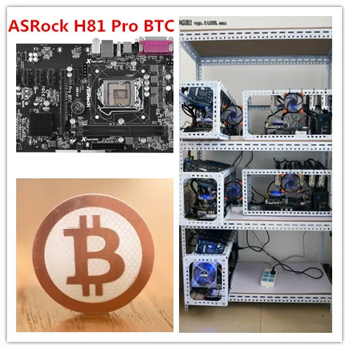 100% новая оригинальная материнская плата для ASRock H81 Pro BTC LGA 1150 DDR3 16GB 22nm USB3.0