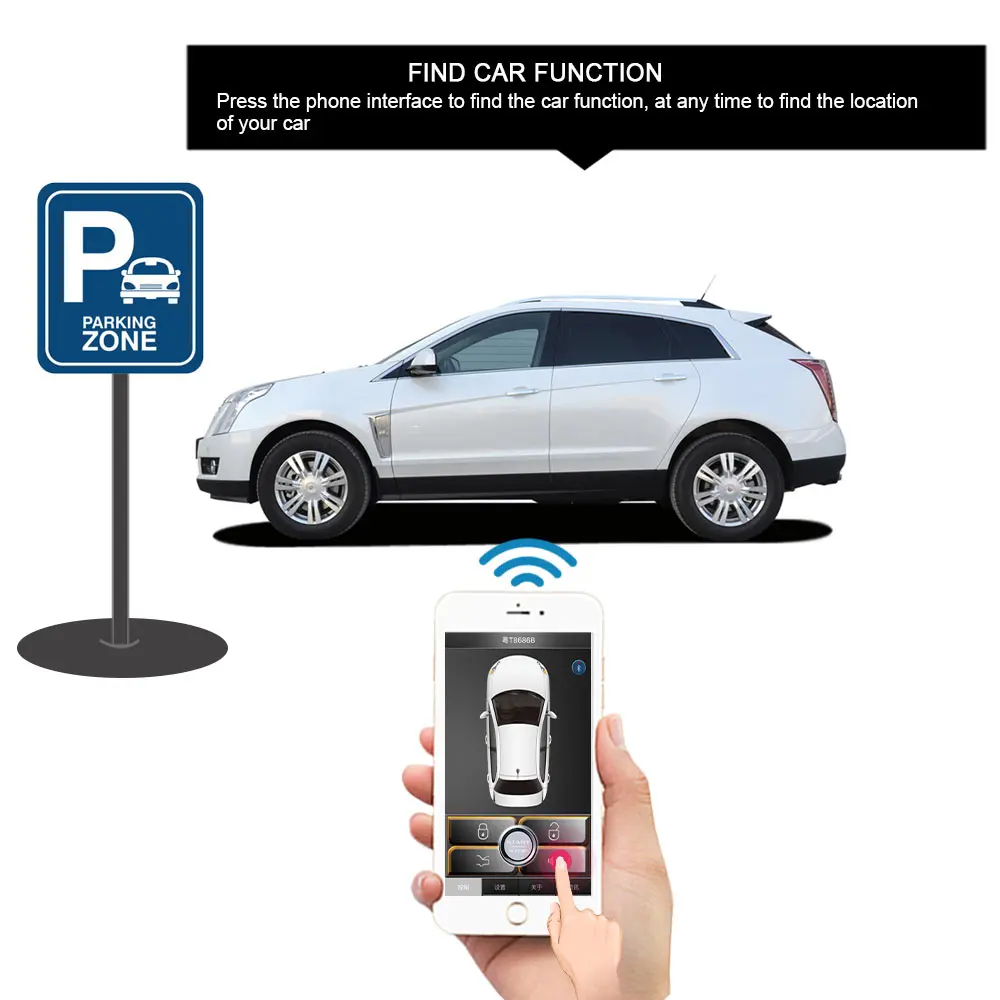 smart key smartphone pke car alarm system compatible with ios and android phone car start stop universal free global shipping
