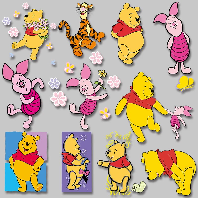 Нашивки с Винни-пухом для детской одежды куртки приклеивающиеся утюгом моющиеся