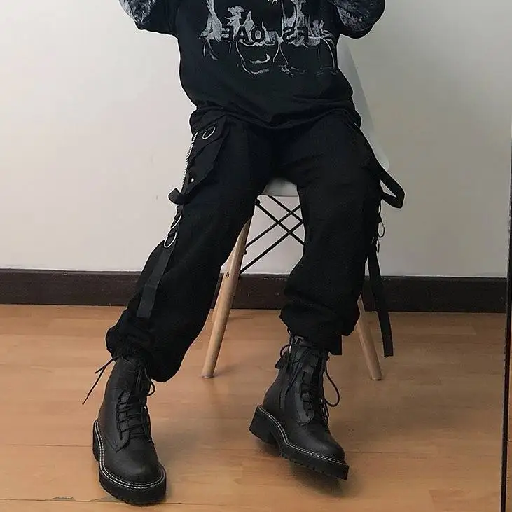 

Autumn Winter Women High Quality Plus-Size Pants Hip Hop Casual Hot Sale Side Pockets New-Fashion Loose Streetwear Trousers Male