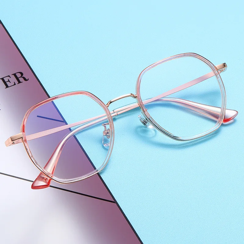 

Новая Металлическая простая плоская зеркальная полная оправа модная декоративная оправа для очков может быть оснащена очками для близорук...