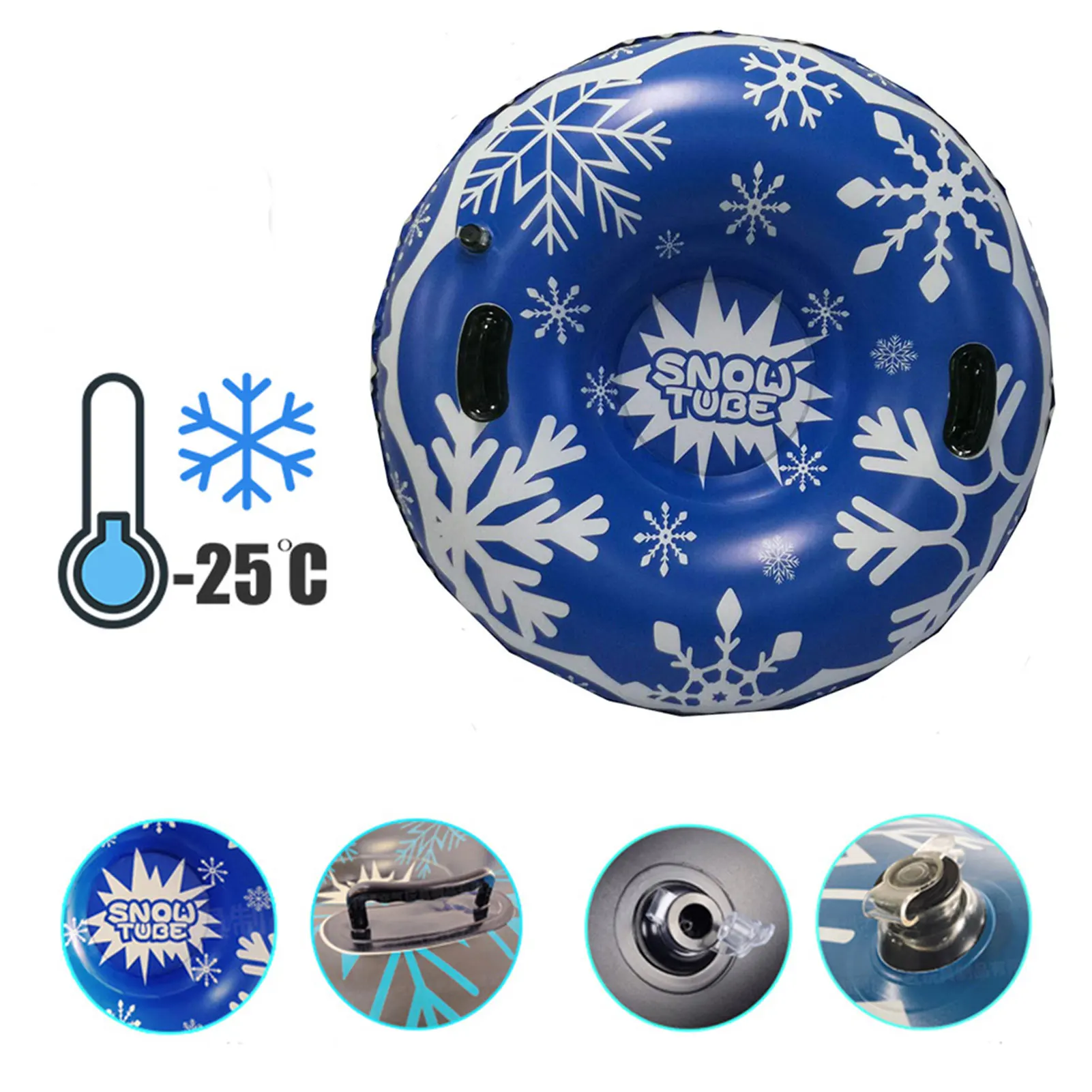 

Snow Tube Ski Circle With Handle Large 39inch Thicken Inflatable Snow Sled Winter Outdoor Sport Skiing Board For Kids Adults