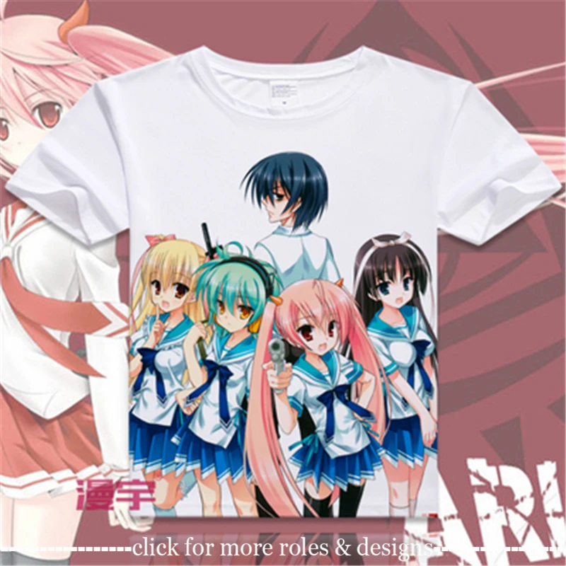 

Aria the Scarlet Ammo Aria Holmes Kanzaki Cosplay Costume Cloth Adult Kids Child Short Sleeve T Shirt T-shirt