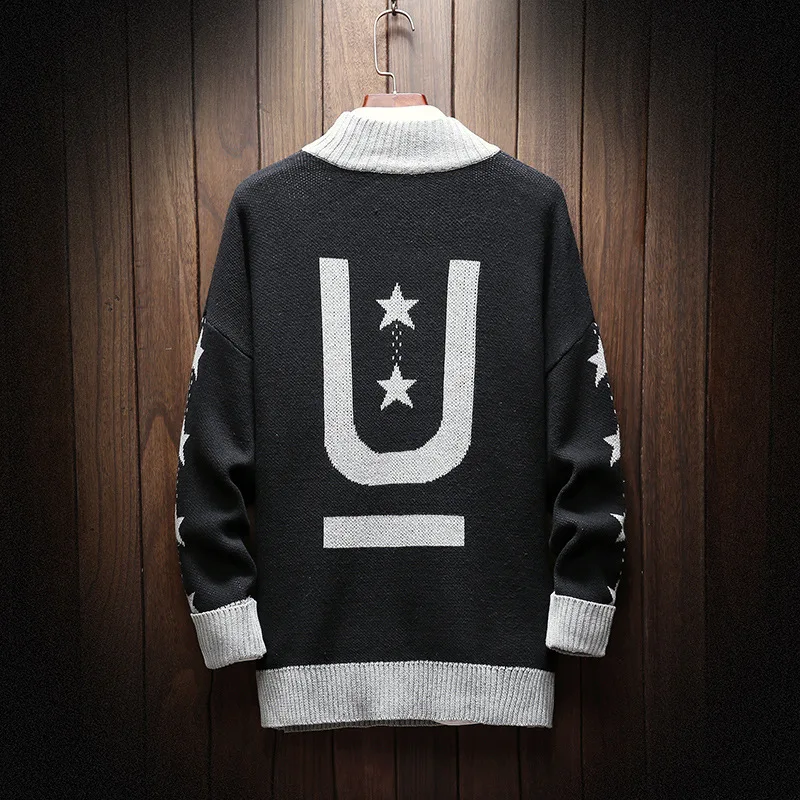 

New Winter Warm Fashion Cotton Long Sleeve Mens Knitted Sweater Casual Loose Fit Pullover Tops Plus Size M-5XL