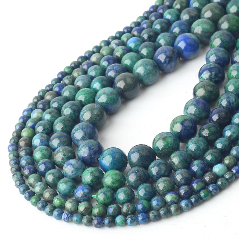 Круглые бусины Феникса лазули малахита из натурального камня 4/6/8/10/12 мм для