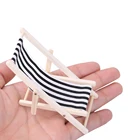 Складной Деревянный шезлонг сделай сам в масштабе 1:12, миниатюрный шезлонг для кукол, пляжный семейный декор для сада, кукольного домика