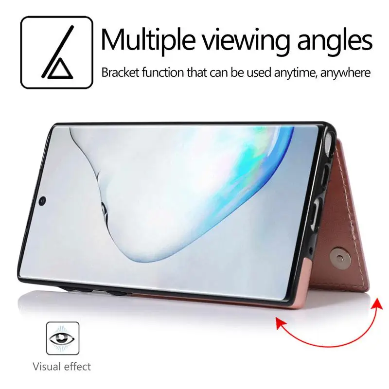 Держатель для карт, чехол-кошелек для samsung Galaxy Note 10 Pro 9 8 S10 S9 S8 Plus S10e чехол для samsung Note10, кожаный чехол с подставкой