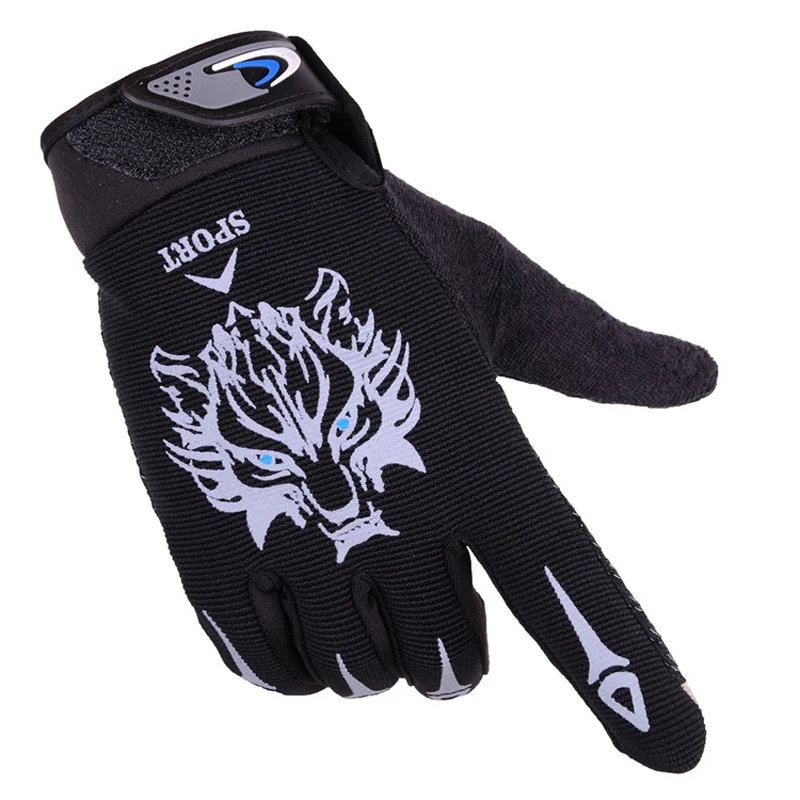 

Новые спортивные перчатки для спортзала для детей, перчатки с полупальцами и принтом волка, детские велосипедные варежки, Нескользящие пер...