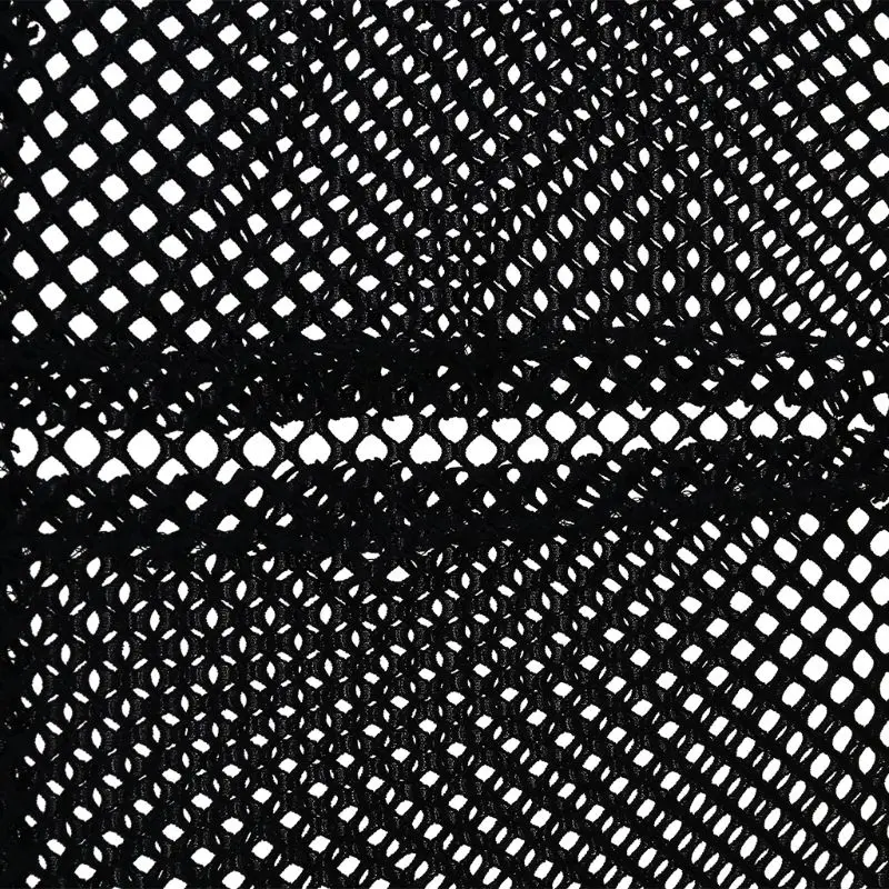 KLV сексуальное прозрачное Сетчатое платье-футболка с коротким рукавом вязаный