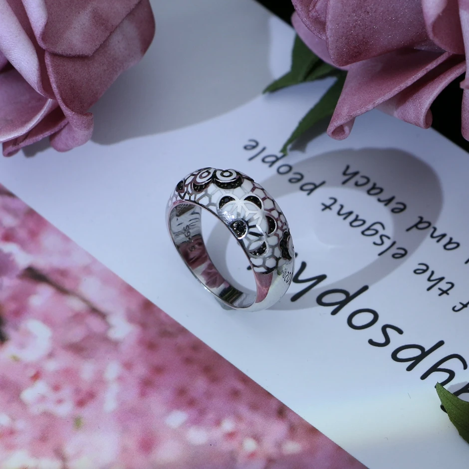 LMFALECA Серебряные Ювелирные наборы для женщин классические белые эмалированные