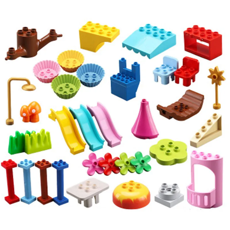 Конструктор Двойная мебель большого размера кирпичи аксессуары совместимы с