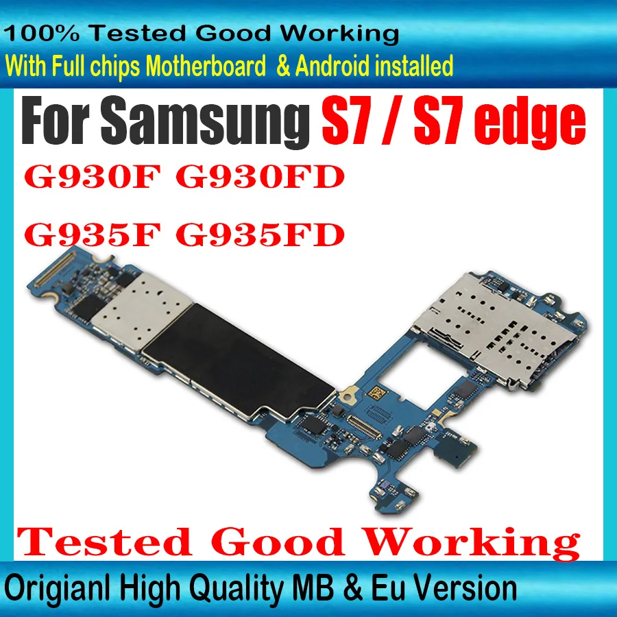 Полностью разблокированная материнская плата для Samsung Galaxy S7 G930F G930FD Edge G935F G935FD