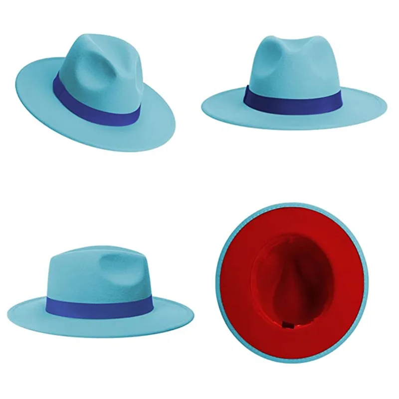 Женская Классическая широкая Двусторонняя фетровая шляпа в стиле пэчворк модная