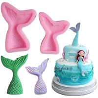 mermaid tail silicone mold diy fondant cake mold cupcake decorating tools kitchen baking gum paste chocolate candy molds