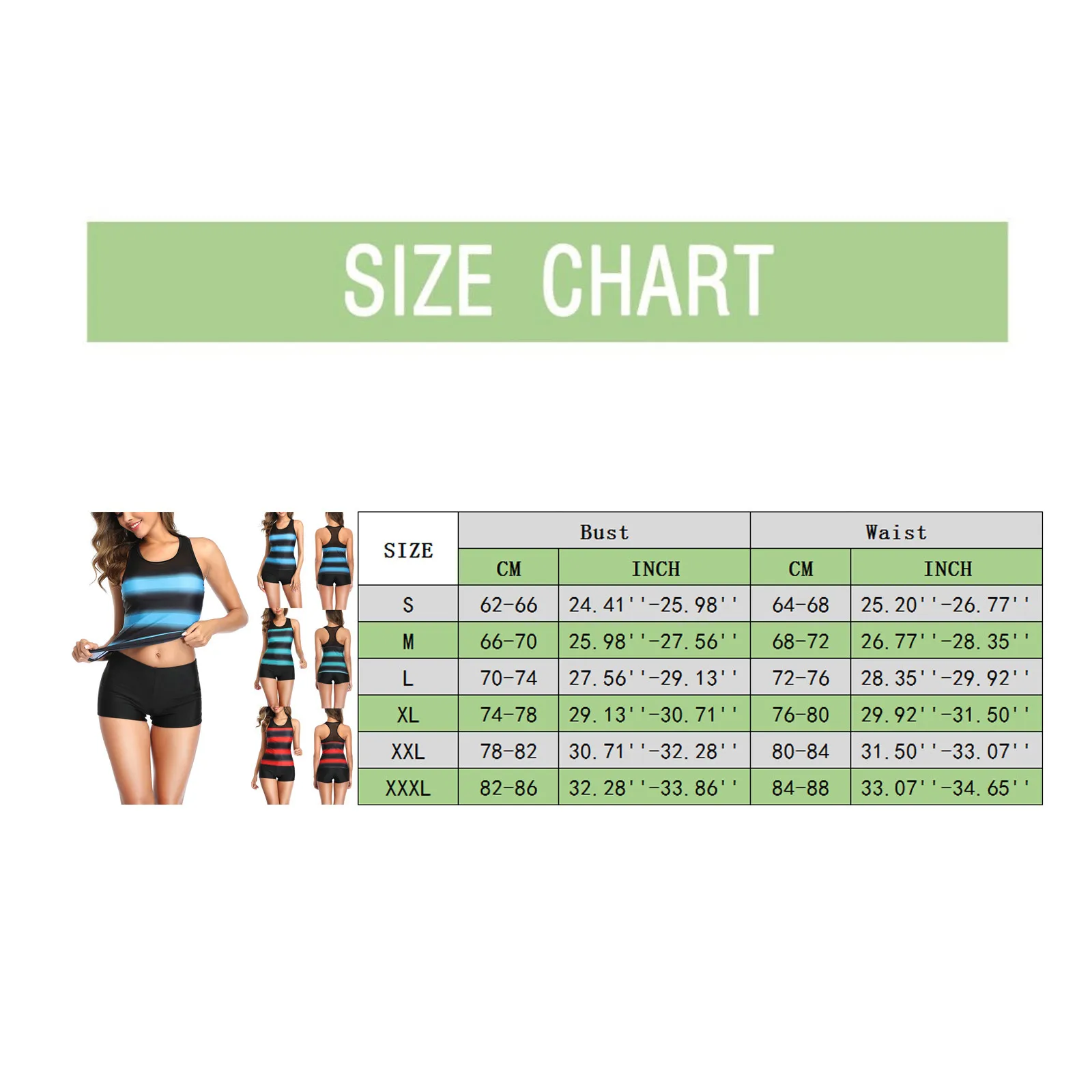 

Women's belly control shorts paired with shorts two-piece swimsuit Women Tankini Swimsuit Bathing Suit 2021