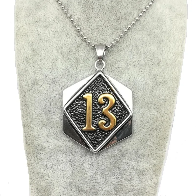 Новый Винтажный кулон из нержавеющей стали с номером счастливого 13 меткой