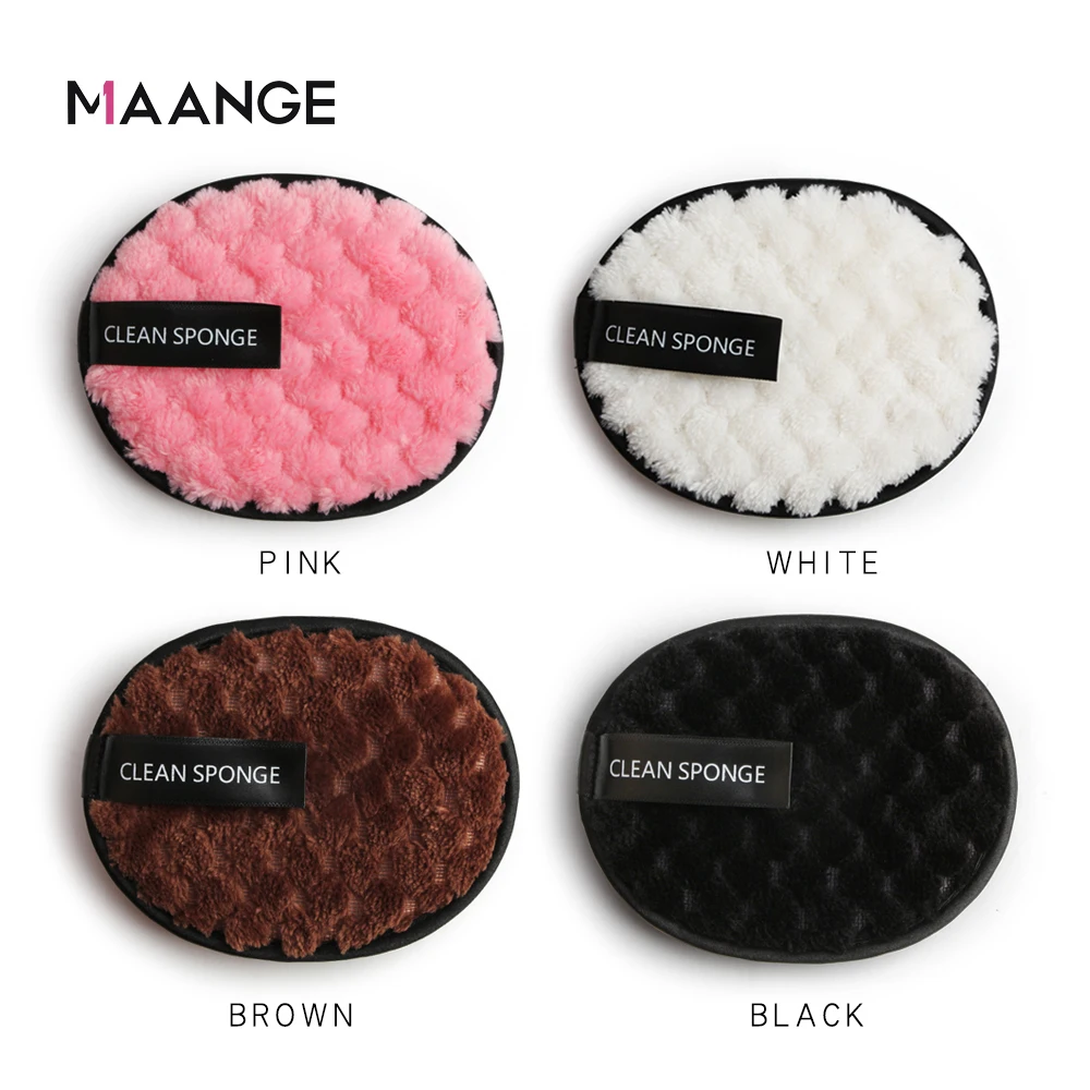 Спонж для снятия макияжа MAANGE из мягкого волокна двухсторонняя губка простая в
