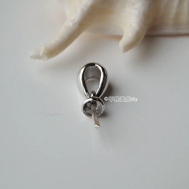 Подвеска из серебра 925 пробы соединитель Бейл зажим с чашкой и подвеской для