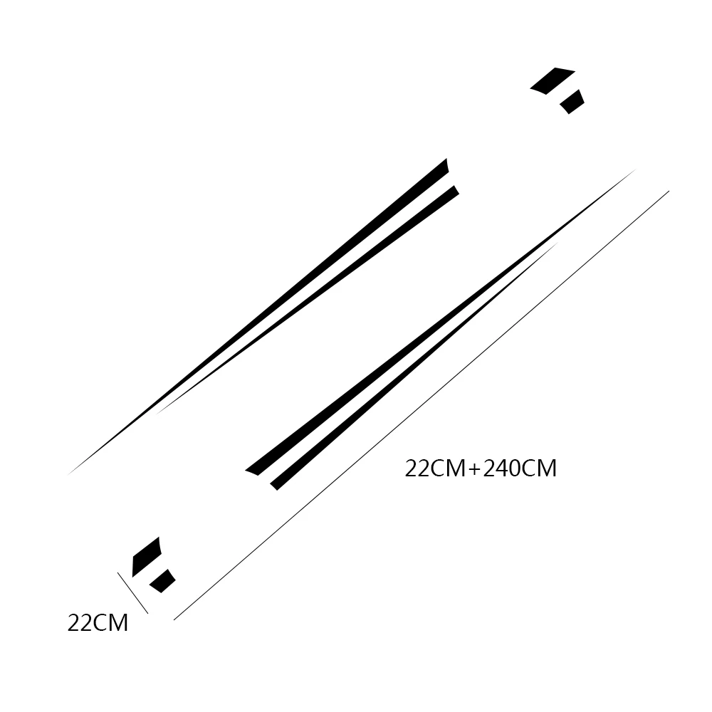 

Car Stickers 2 Pieces of Body Stripe Decals Vinyl Decoration Car Sports Styling Car Modification Parts,ZWW0548,240cm*22cm