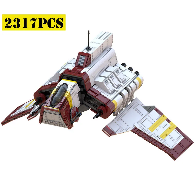 MOC War UCS- Republic Shipbuilding Block Set DIY Space Series Fighter Kids Puzzle Toy Gifts Republic Nu-class Attack Shuttle