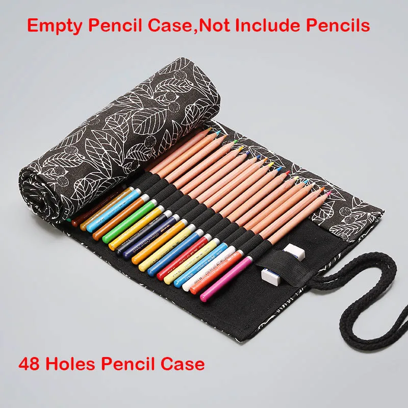 48 Holes Empty Penal Милый Кот рулон уголовного для школьный пенал большой 12/24/36/48/72 Отверстия пенал для мальчиков и девочек, заправляемая ручка канцелярских принадлежностей для наказания - Цвет: 48 Holes Empty Penal