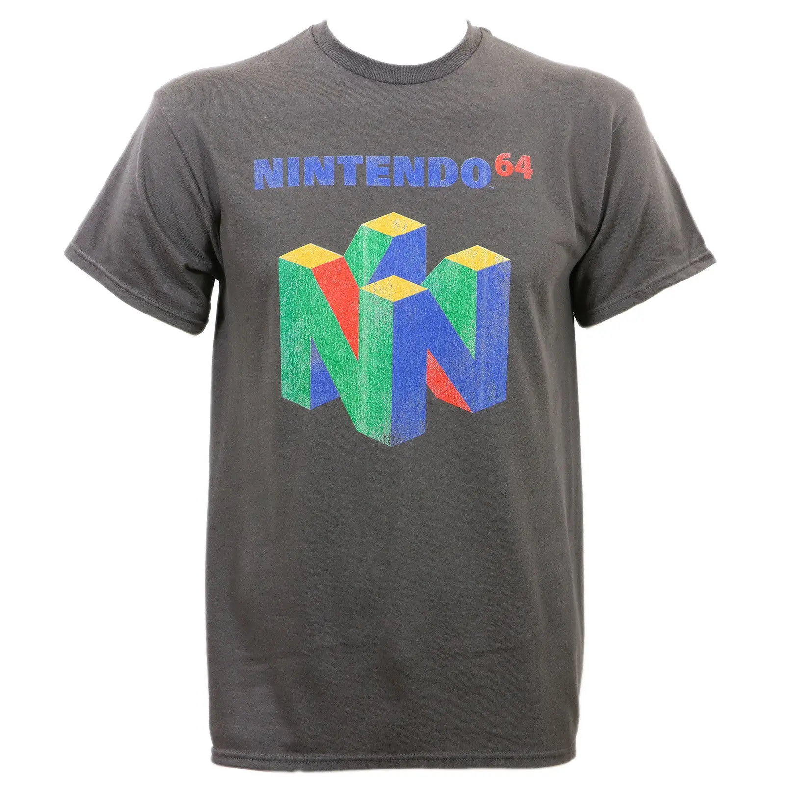 Аутентичная футболка с логотипом NINTENDO 64 N64 черная принтом копира серая S 3XL новая