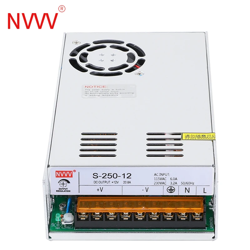 Импульсный источник питания NVVV 250 Вт трансформатор освещения для монитора