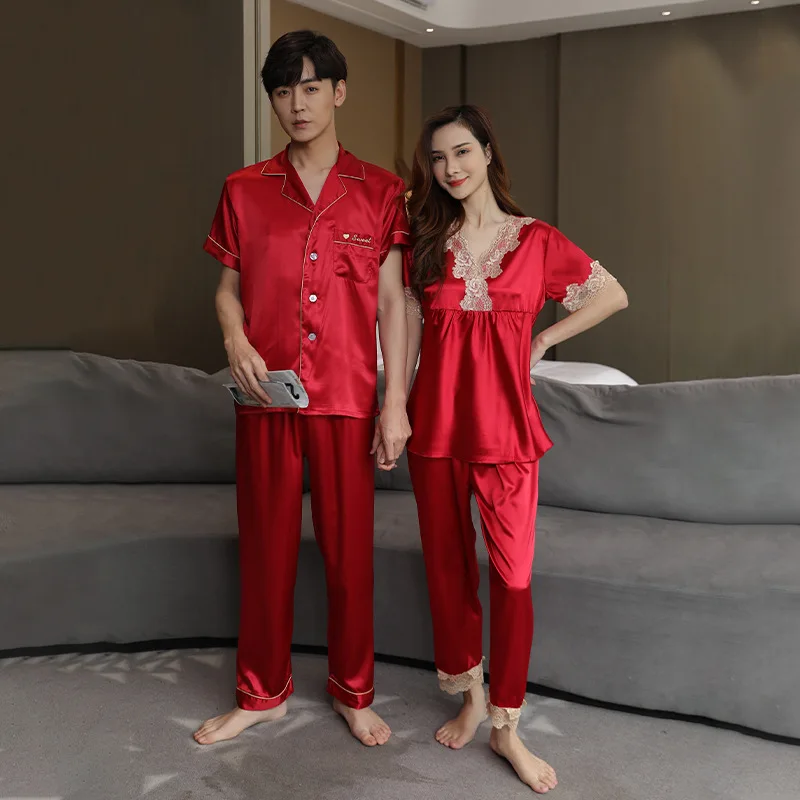 Pyjama Homme Mens Sleeping Pajamas Mens Short Pyjamas Silk Pajamas Set Men 21-461