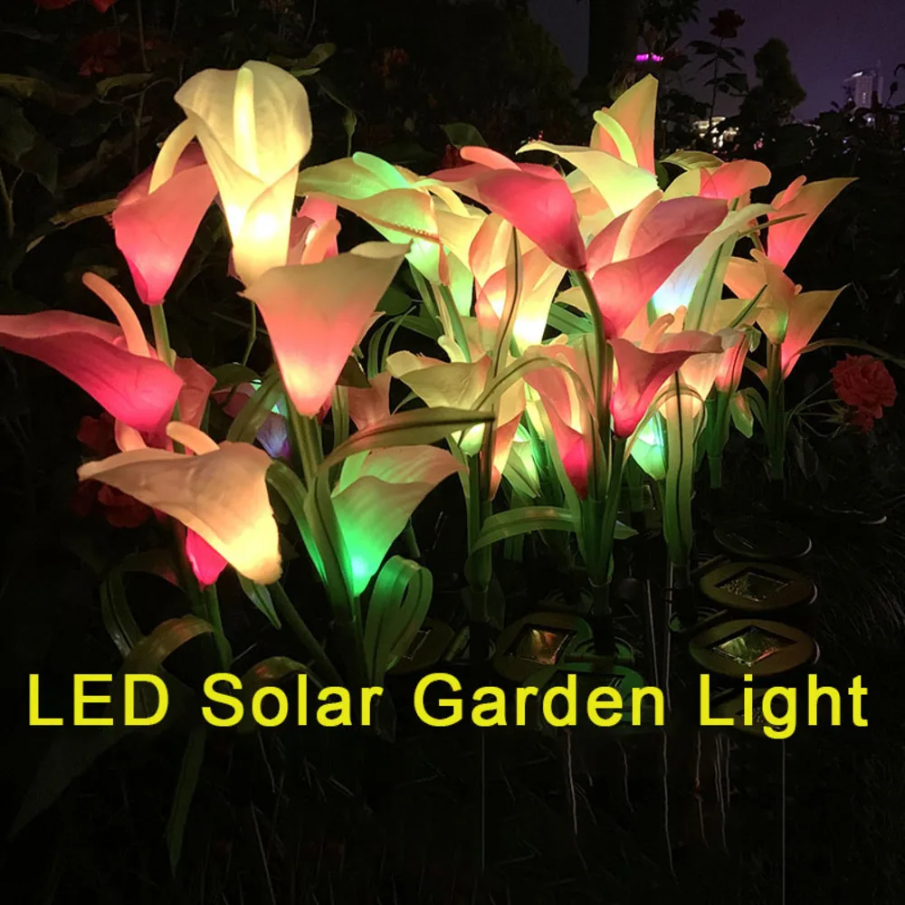 

Solar Garden Lights LED Lily Lawn Light Waterproof Outdoor Landscap Landscape Lighting Light For Patio Path Garden Decoration