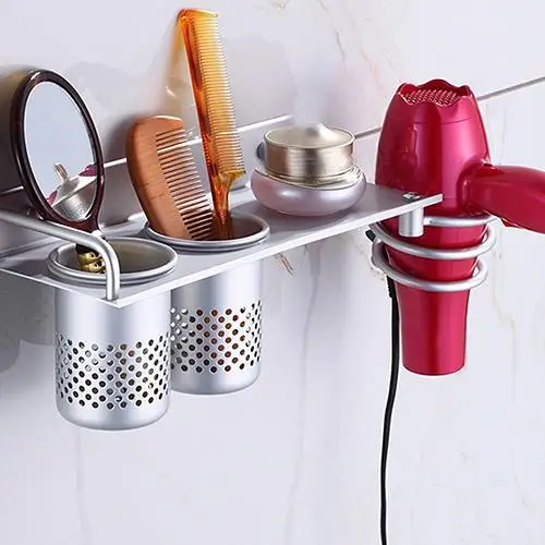 

HOT SALES!!! Hair Dryer Storage Organizer Rack Comb Holder Wall Mounted Stand Bathroom Set Wholesale Dropshipping