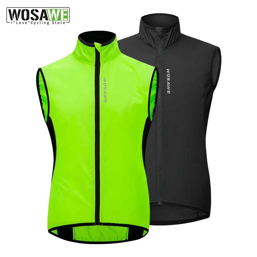 

WOSAWE Reflective Cycling Lightweight Vest High Visibility Windproof MTB Road Bike Sleeveless Jersey Top Cycle Gilet WindCoat