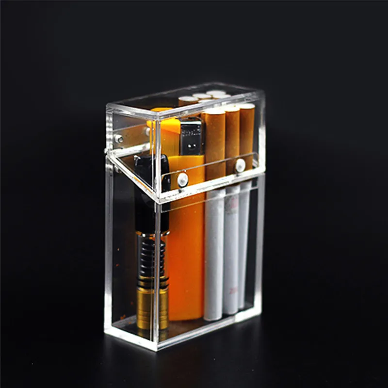 

Прозрачный чехол для сигарет акриловый утолщенный портативный прозрачный чехол для прикуривателя коробка для хранения