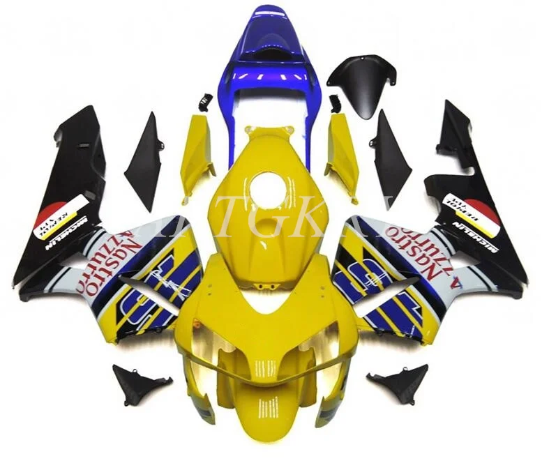 

4 Gifts New ABS Plastic Motorcycle Fairings Kit Fit For HONDA CBR600RR F5 2003 2004 03 04 Bodywork Set Yellow Blue