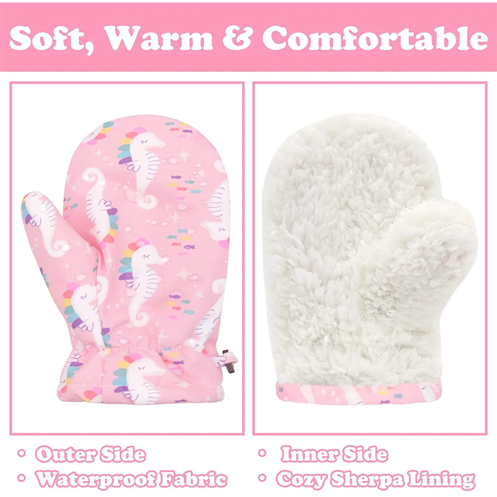 Водонепроницаемые ветрозащитные зимние перчатки для детей рукавицы маленьких