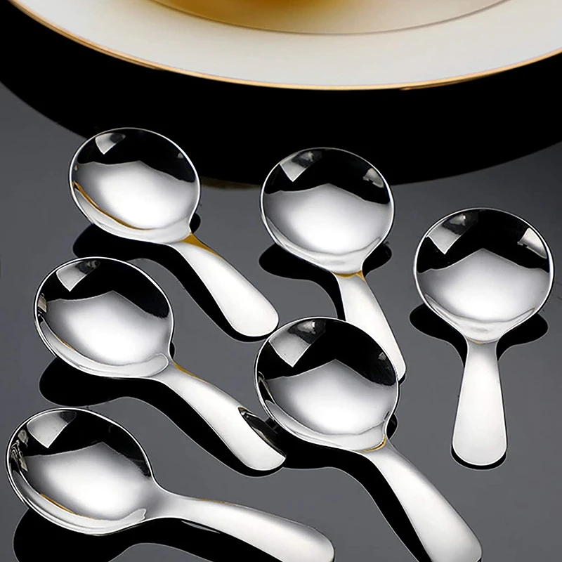 

16 Pack Short Handle Spoons Mini Salt Spoons,Stainless Steel Condiments Spoon,Round Dessert Spoons for Salt,Tea,Coffee