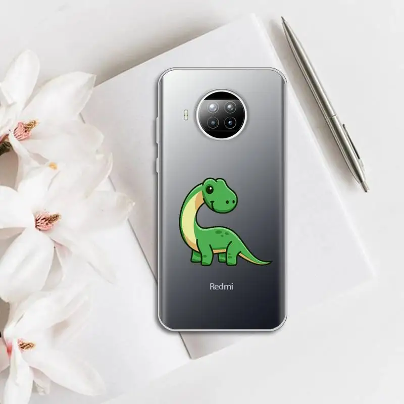 

cute dinosaur cartoon Phone Case Transparent for Xiaomi mi Redmi note 10 t 8 9 pro lite 11 Samsung S 8 9 10 20