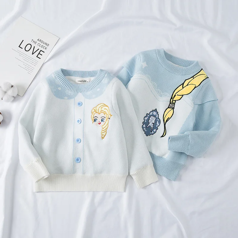 Детские зимние свитера милый свитер принцессы Холодное сердце для маленьких