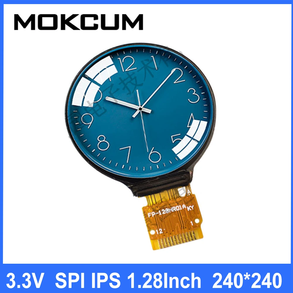 DC 3 V 1 28 дюймов IPS ЖК дисплей Экран дисплея круглый RGB 0 7 мм 12Pin 240*240 GC9A01 драйвер SPI
