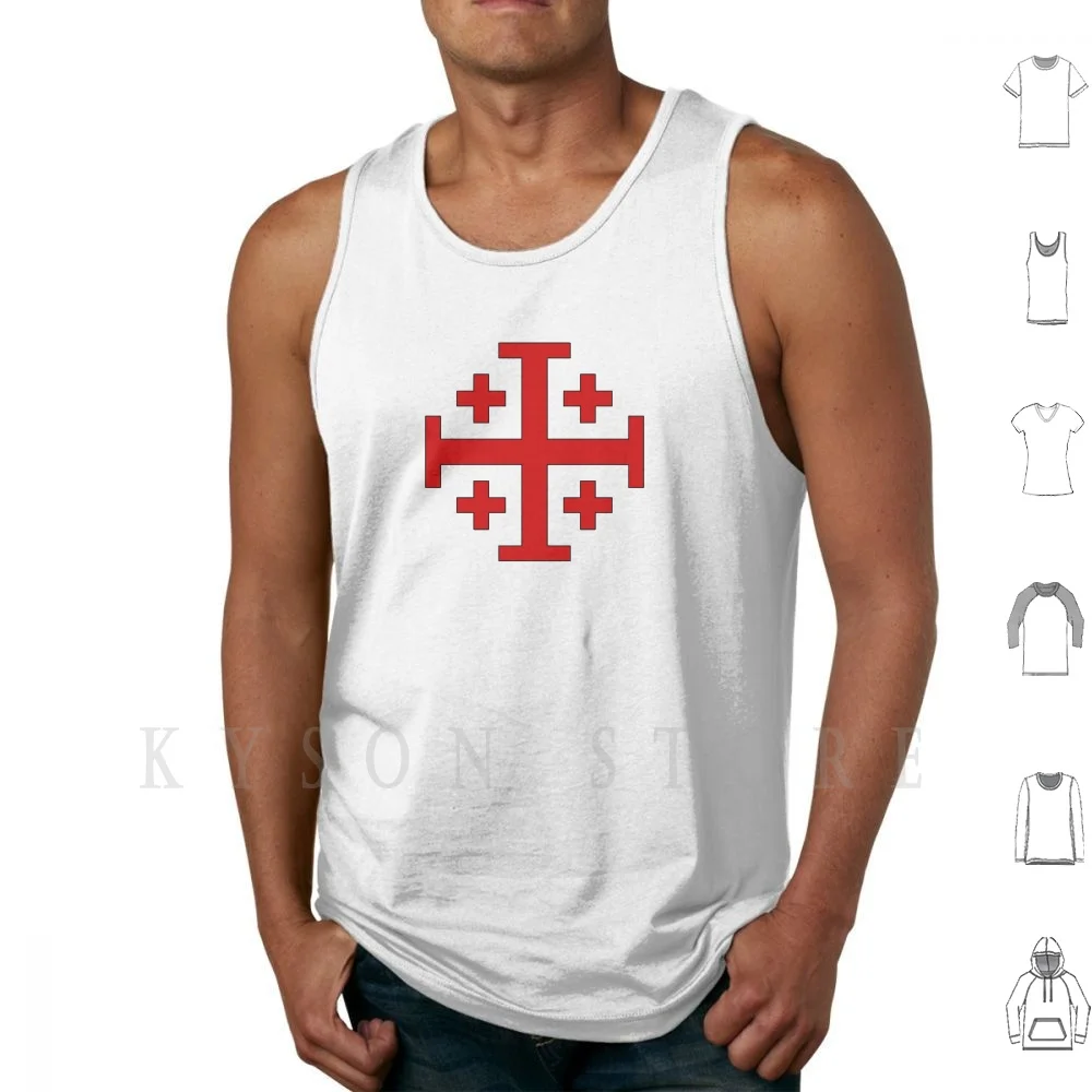 Орден Святого Гроба пять раз на скрещенных бретелях Майки 100% хлопок Святой