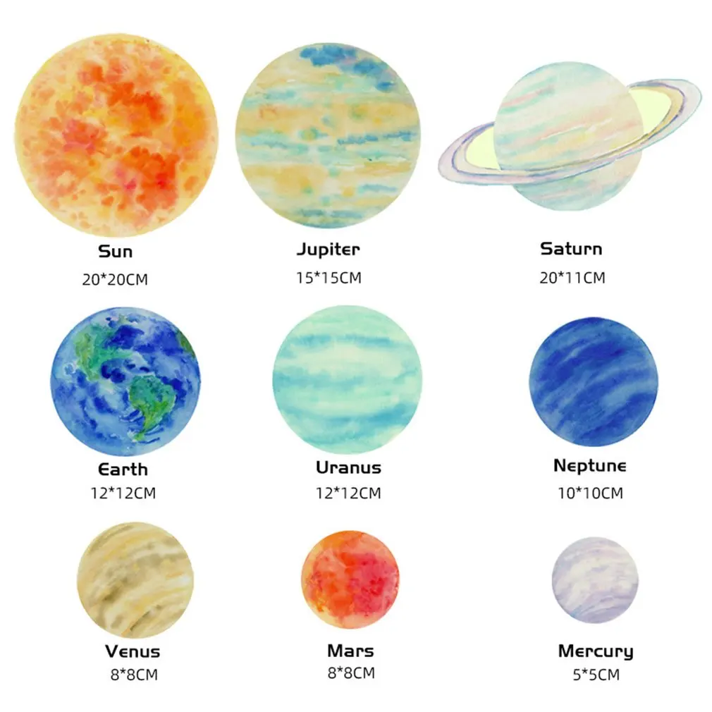 

Luminous Moon Planet Earth Wall Sticker Children's Room Bedroom Luminous Wall Sticker Solar System Sticker