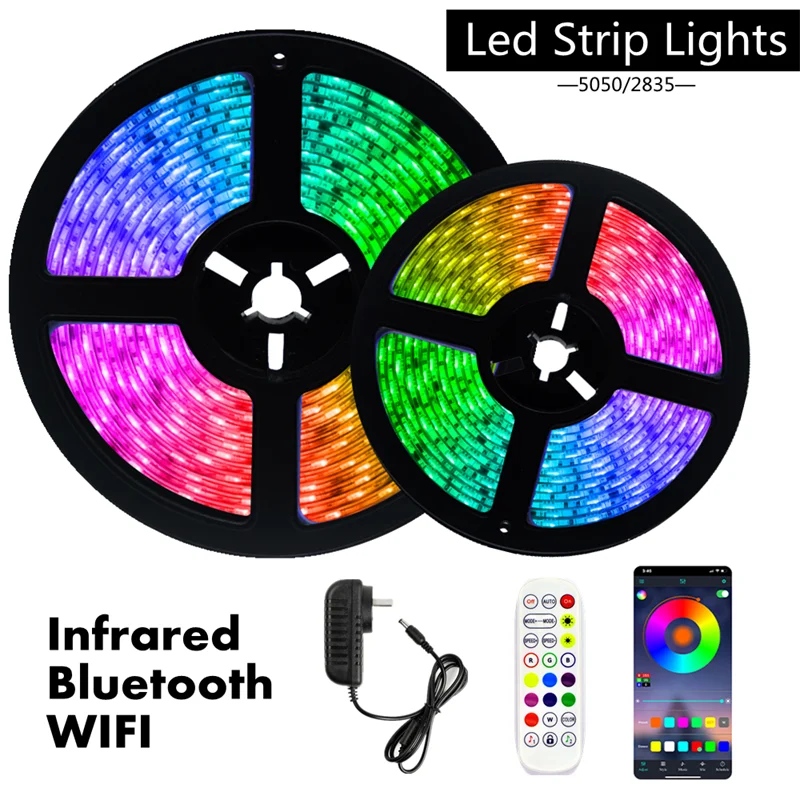 

LED Strip Lights RGB 5050 SMD 2835 luces led WIFI Lamp Flexible Tape Diode Neon 5M 10M DC12V For Festival Party Room Decor