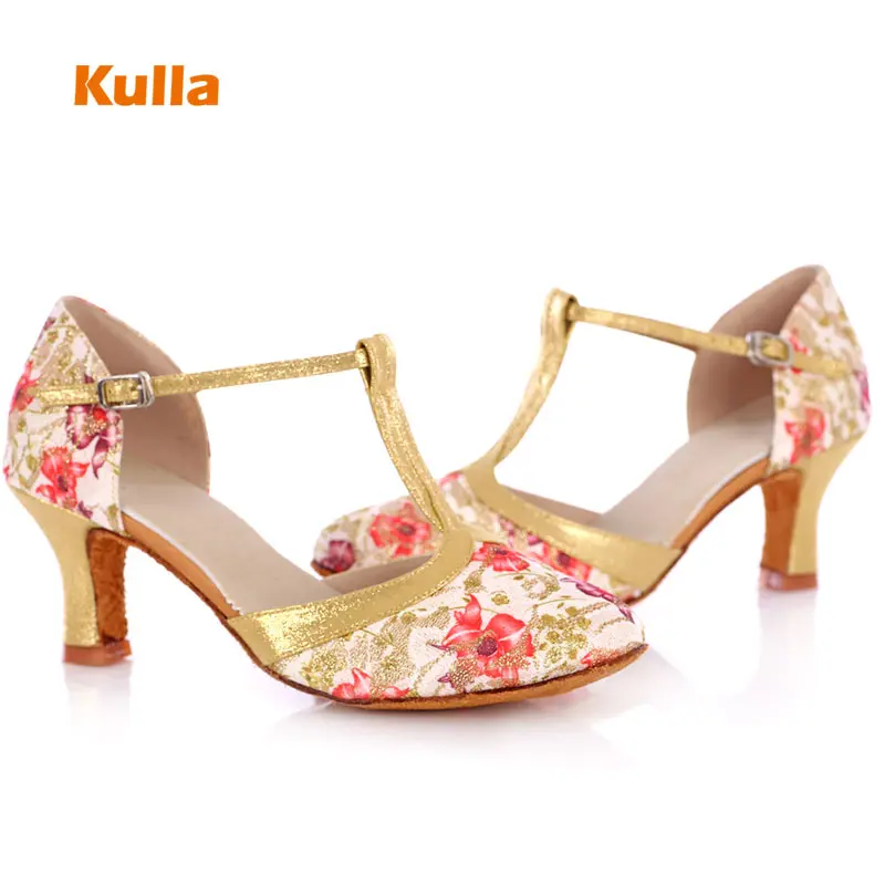 Latin Dance Shoes Women Salsa Tango Dancing Shoes High-heeled 5/7CM Adult Soft Sole Ladies Girls Ballroom Wedding Sandals