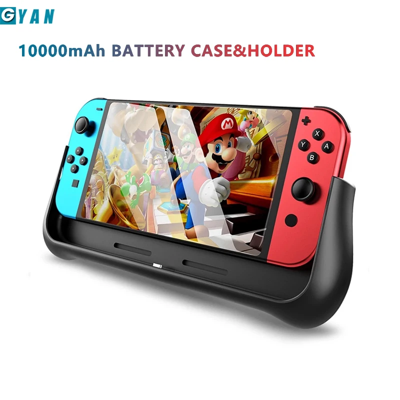 Чехол для аккумулятора 10000 мАч консоли Nintendo Switch с держателем быстрое зарядное
